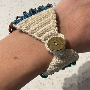 Donated Cuff Bracelet Boho Beaded Crochet